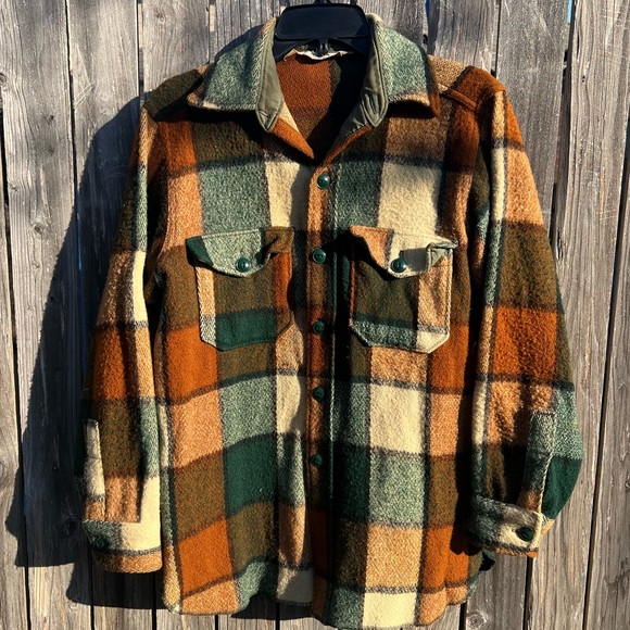 Woolrich Other - Vintage Woolrich Wool blend Button Front Plaid Shirt Jacket Size M